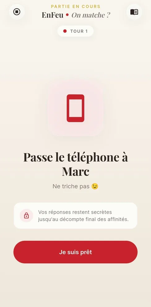 Match de fantasmes : passe le téléphone à ton partenaire, tes réponses restent secrètes